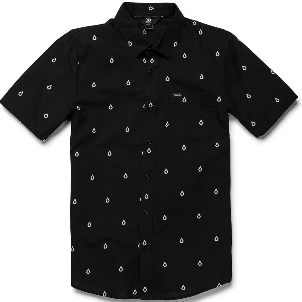Volcom Black Dress Shirt with White Pattern